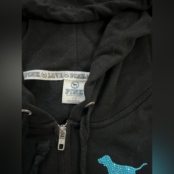 PINK VS RARE/HTF OMBRÉ RHINESTONE BLING HOODIE S - Picture 8 of 9